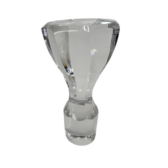 Decanter Crystal Cut Glass European MCM Starburst Diamond Pattern W/ Stopper 13" - Picture 11 of 16